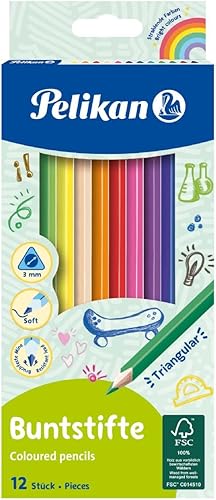 Pelikan 700115lápices de colores Lápices de madera hexagonal paquete de 12colores