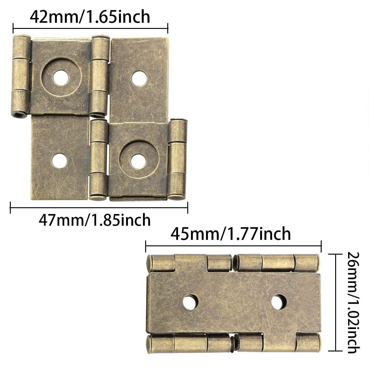 4-Pack 360 Degree Screen Hinges - 46x43mm Double Acting Folding Hinges With Screws