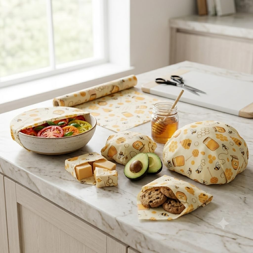 Beeswax Wrap ROLL (13" x 40") - Cut-to-Size Reusable Food Wraps, DIY Customizable Beeswax Food Wrap for Bread, Sandwiches & Bowls, Eco Friendly Sustainable Zero Waste Plastic Free Storage image 2
