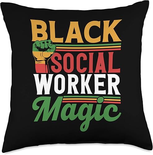 Black Social Worker Magic 1865 American Juneteenth Africa Us Throw Pillow