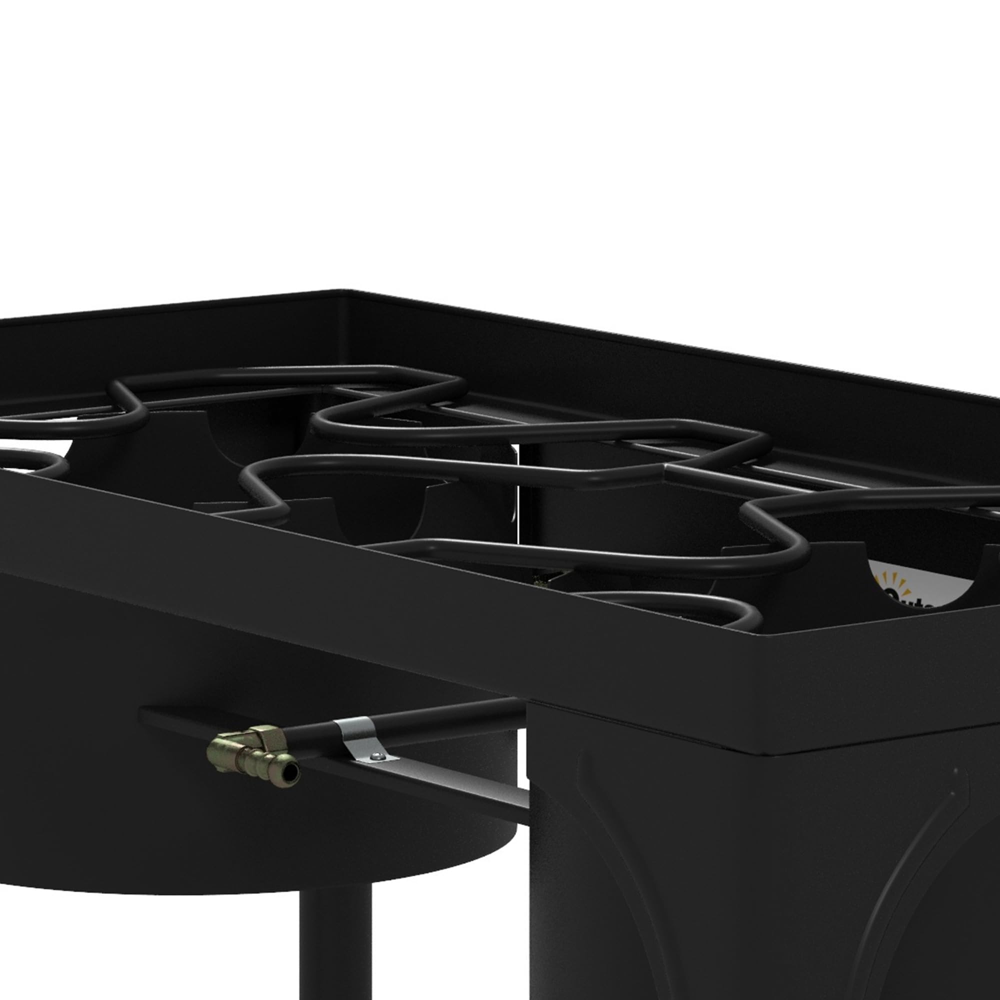 Outsunny Réchaud 2 brûleurs au propane réchaud à gaz portable 92000 BTU/h avec 2 pieds amovibles pour extérieur, camping, métal moulé, dim. 79L x 40l x 76H cm