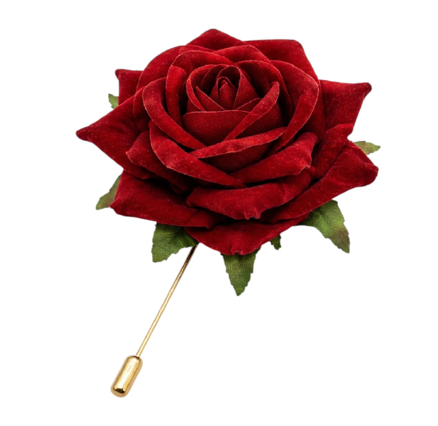 FashMade Red Handmade Fabric Rose Lapel Pin Men Suit Boutonniere Flower Wedding Brooch Badge-image-2