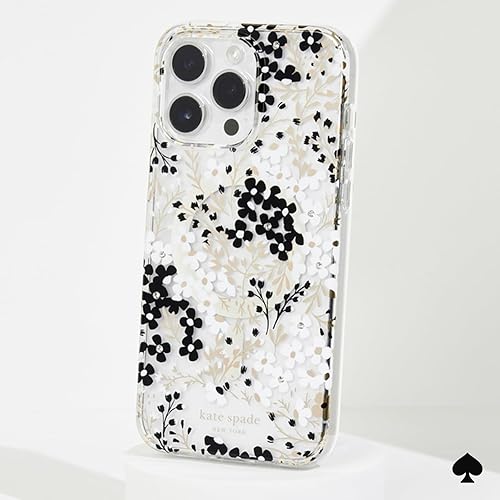 Miniatura 6 de Kate Spade New York - Funda para iPhone 15 Pro Max, compatible con MagSafe, diseño floral en blanco y negro