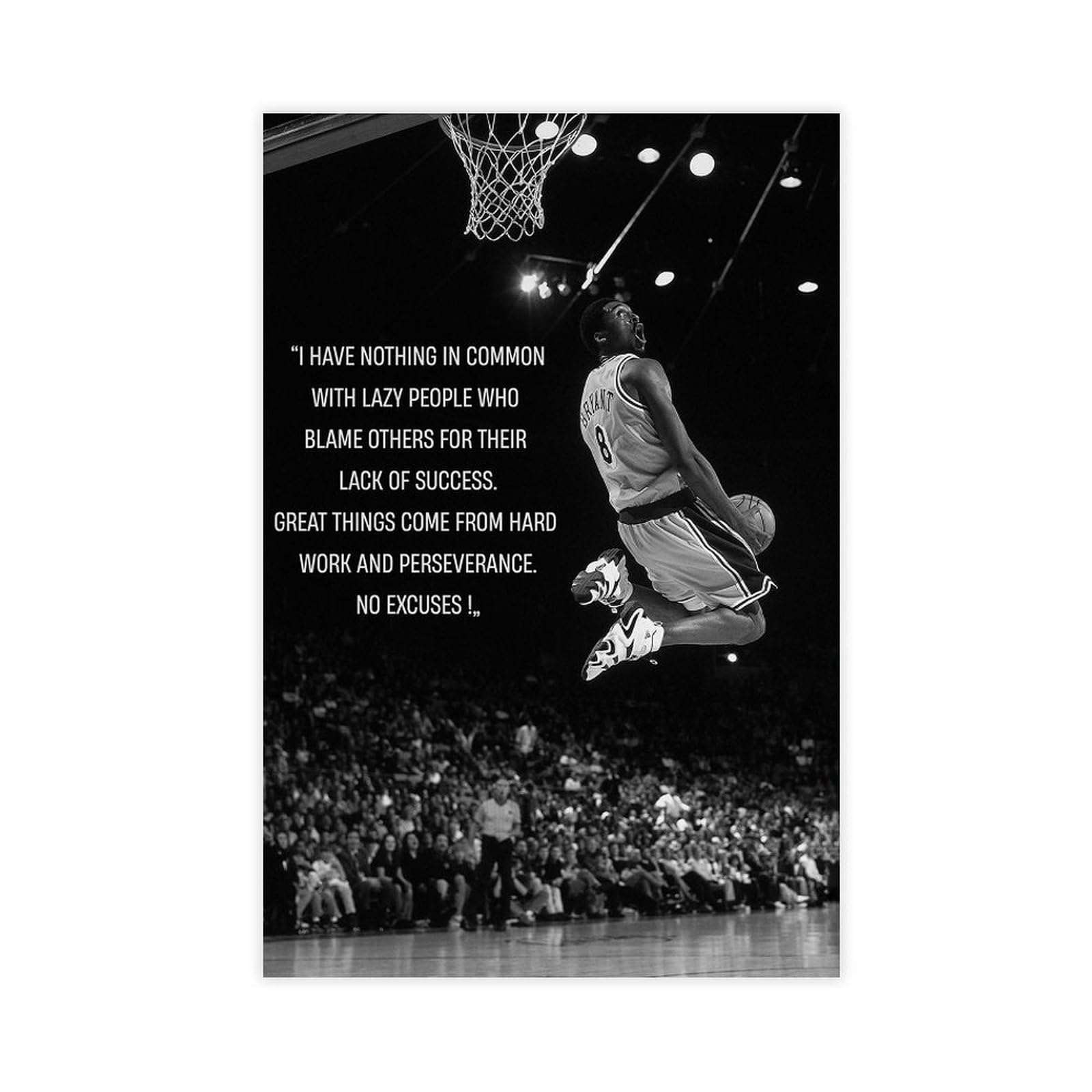 Mnyuein Kobe Bryant Poster Motivational Quote Canvas Poster Bedroom Decor Sports Landscape Office Room Decor Gift Unframed Print 16" L X 24" W