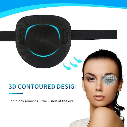 Miniatura 3 de AMZVIO Parches oculares para adultos y niños, parche médico 3D para ojos izquierdo y derecho de adultos, parche ocular ajustable para ojo perezoso