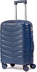 Mala De Bordo 10Kg Polipropileno Medidas 55x35x25 Padrão Anac Mala De Viagem Pequena De Mão 4 Rodas Duplas 360° Cadeado Segredo Zíper Antifurto Rígida Leve (AZUL, PEQUENA)