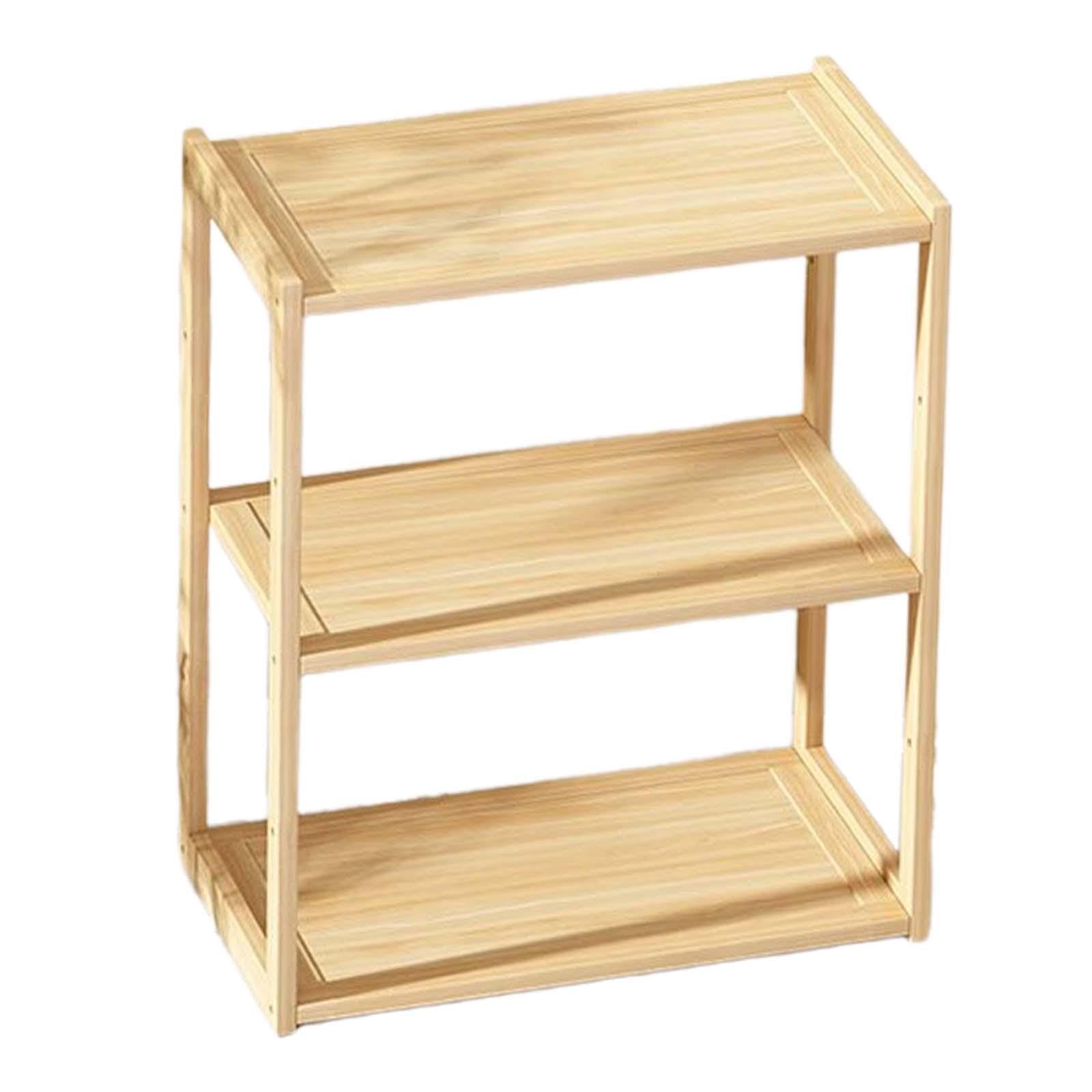 TUXCAXI Refined Tabletop Display Shelves Counter Living Room Home Helps Distinct Visual Appeal While Organizing Items Desktop Bookshelf Seasoning Rack Standing Kitchen, Beige, 3 Layer