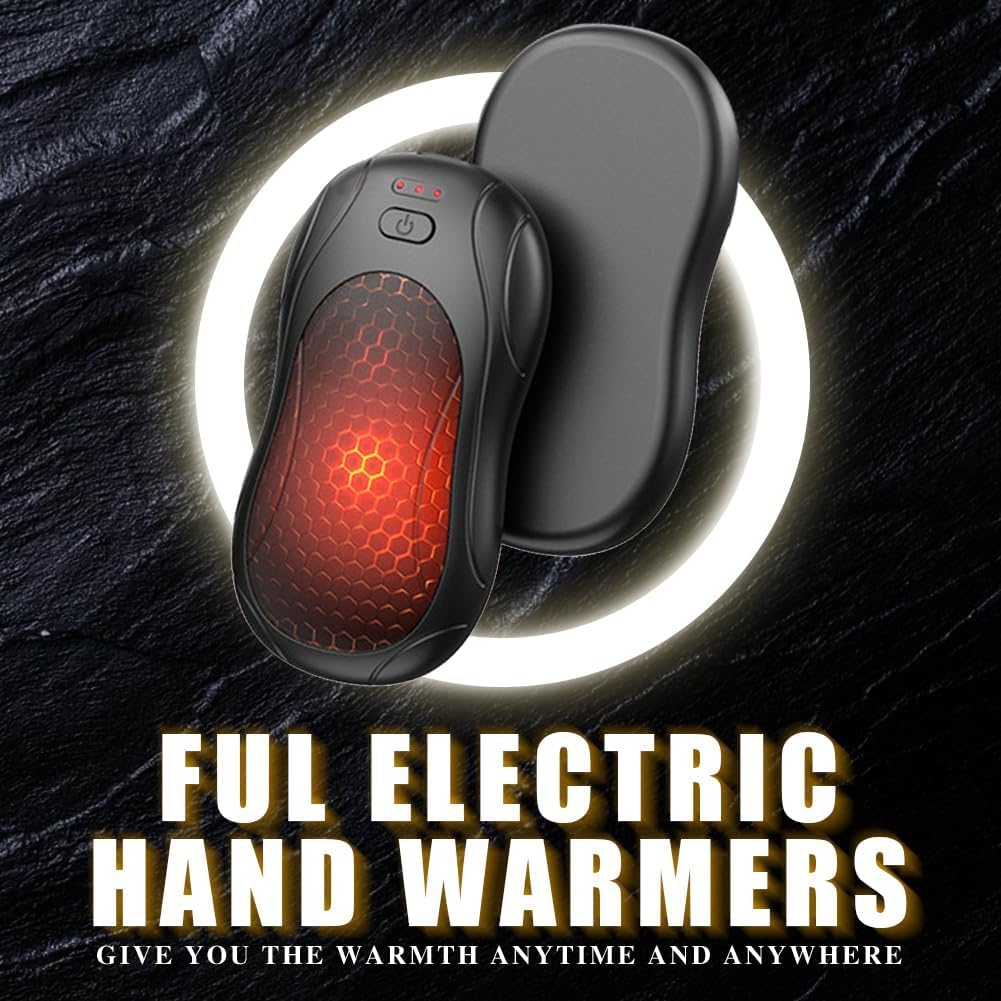 Ful Scaldamani elettrici, confezione da 2, scaldamani completamente ricaricabili, tascabili portatili, scaldamani magnetici ricaricabili per Natale, attività all'aperto, caccia