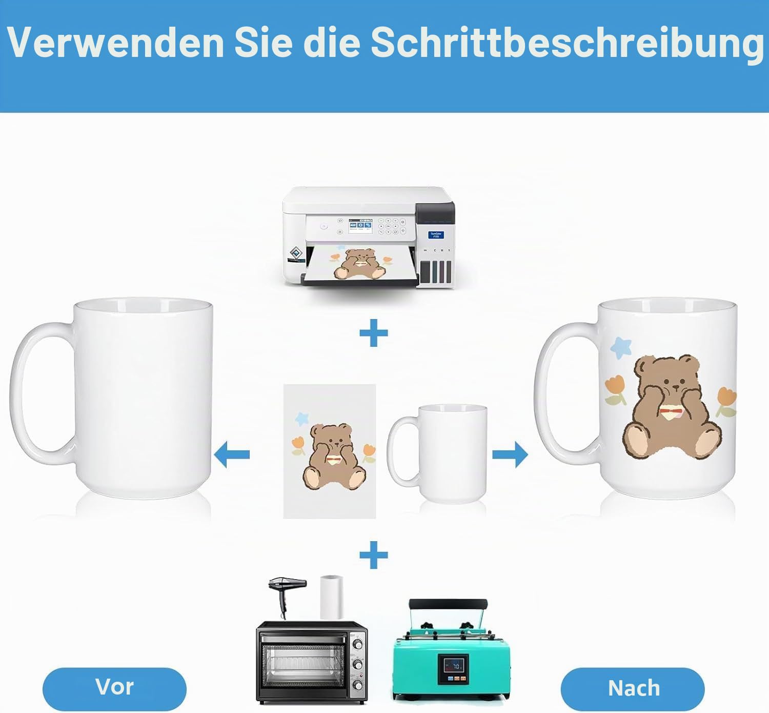 MSYU Sublimationstassen, 325 ml, Set mit 12 Stück, weiße Keramik-Kaffeetasse, Tazas Para, Sublimation, Keramik-beschichtete Tassen, Sublimation, blanko, Becher für Milch, Latte, heißen Kakao und