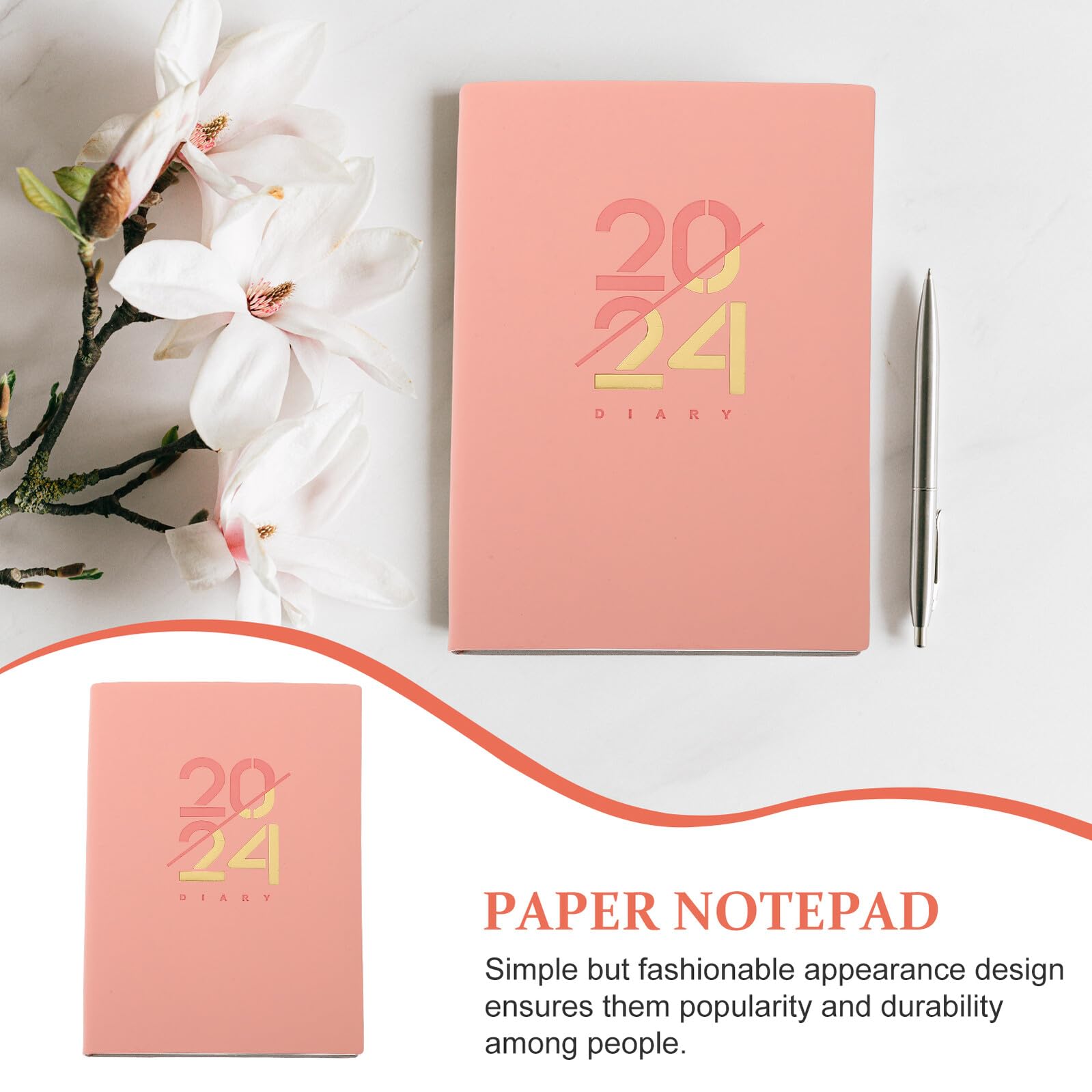 5 Piezas Planificador Diario Cuaderno de Notas Inglés Agenda Escolar Días Rosa para Estudiantes Oficina y Organización