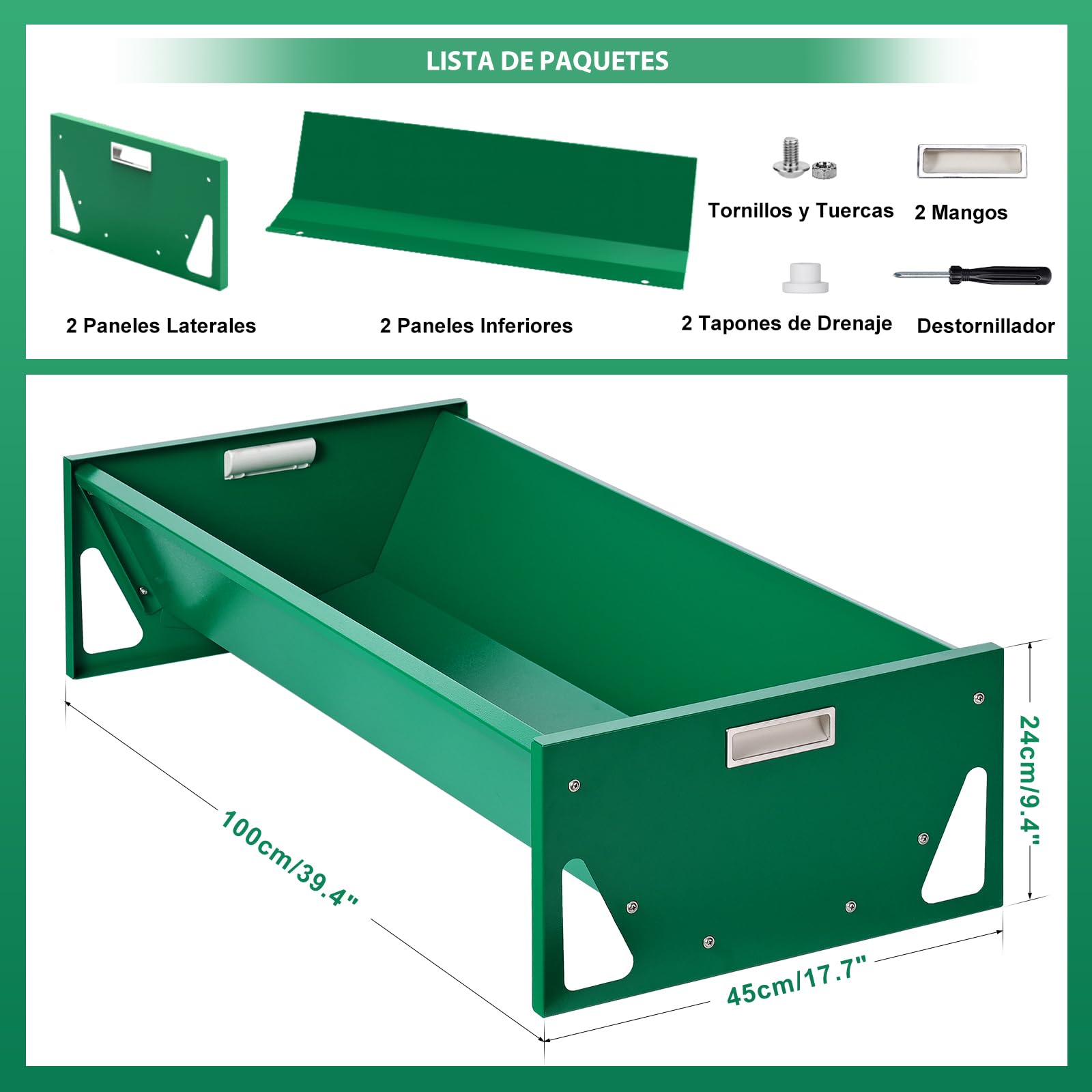 Comedero para Ovejas Acero Galvanizado 100 X 45 X 24cm Comedero de Heno para Caballos para Interior Y Exterior Resistente Gran Capacidad Comederos para Ganado FáCil de Limpiar para Vaca