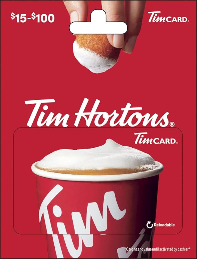 Tim Hortons Gift Card 50 Amazon.ca Gift Cards
