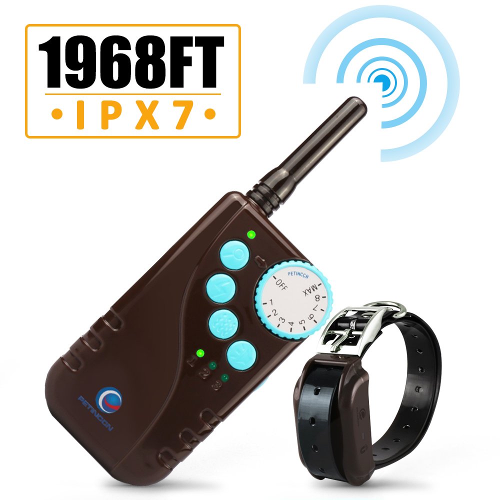 PETINCCN Wireless Remote Dog Training E-Collar / Rechargeable Pet Training Electric System / Waterproof Dog Trainer Device with Vibration, Beep and Static Shock Options, Fits All Size Dogs