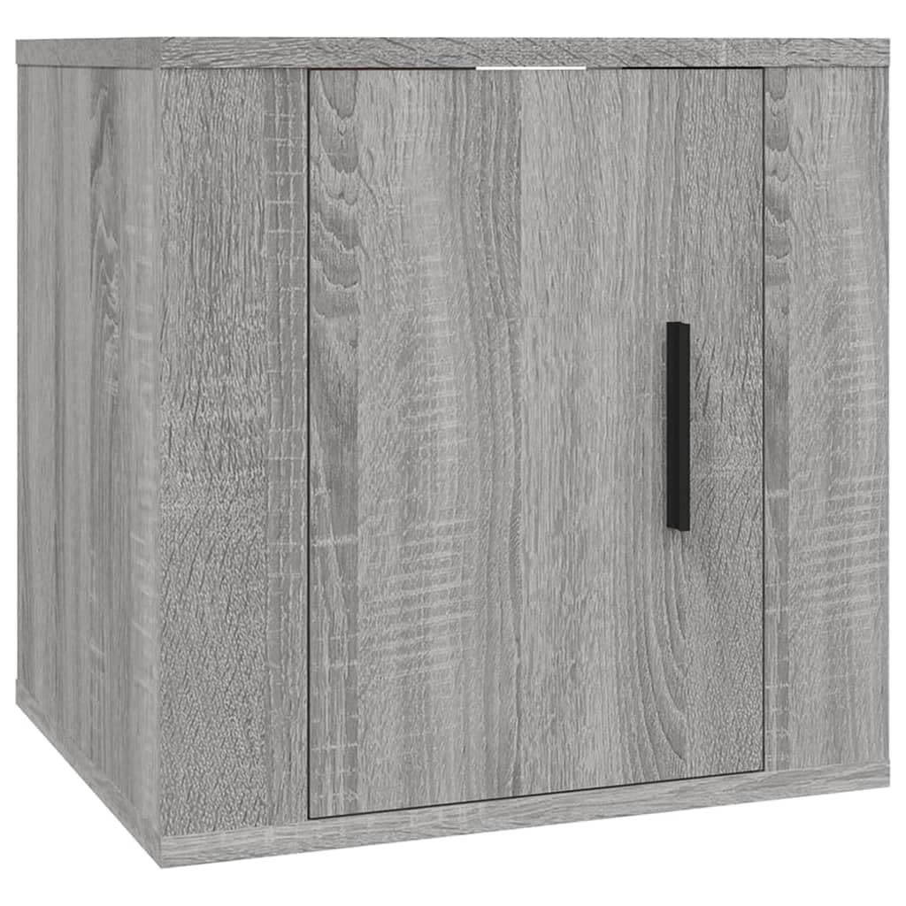 Set di 3 mobili per TV grigio Sonoma, montaggio a parete, in legno