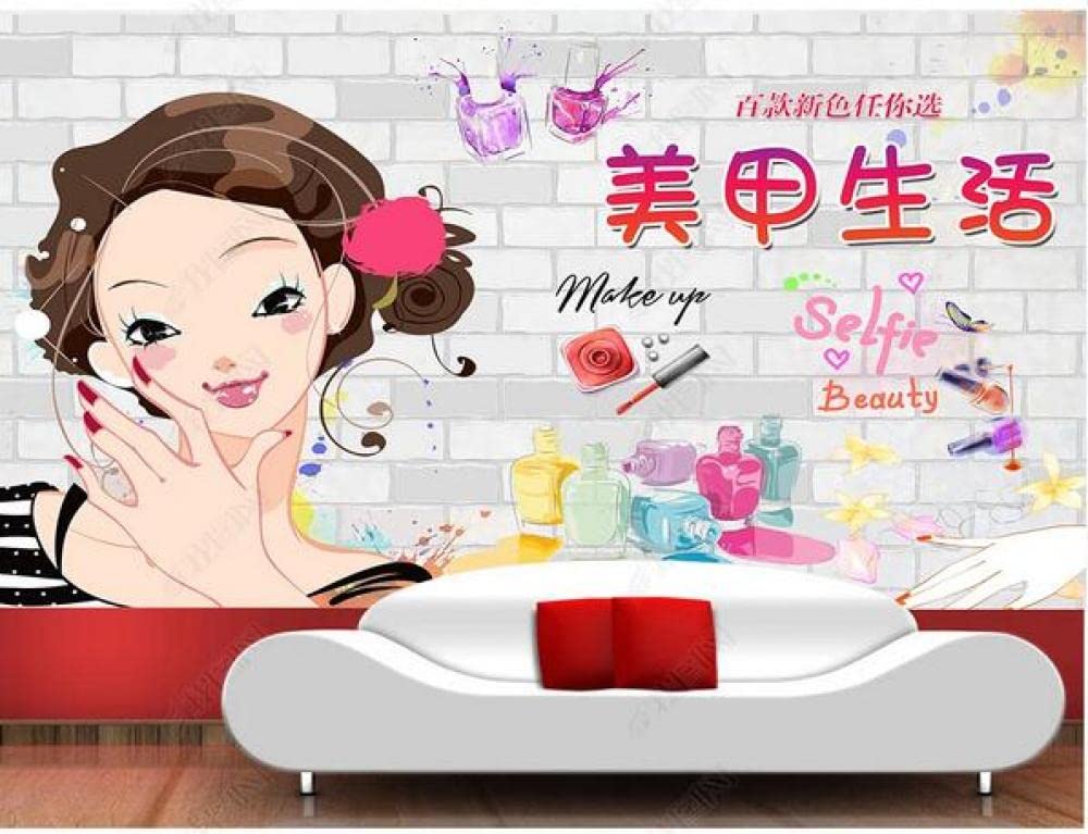 Tapeten Wandbild Fototapete 3D Cosmetics Nail Shop Make-Up Shop Background Wall-300Cmx210Cm