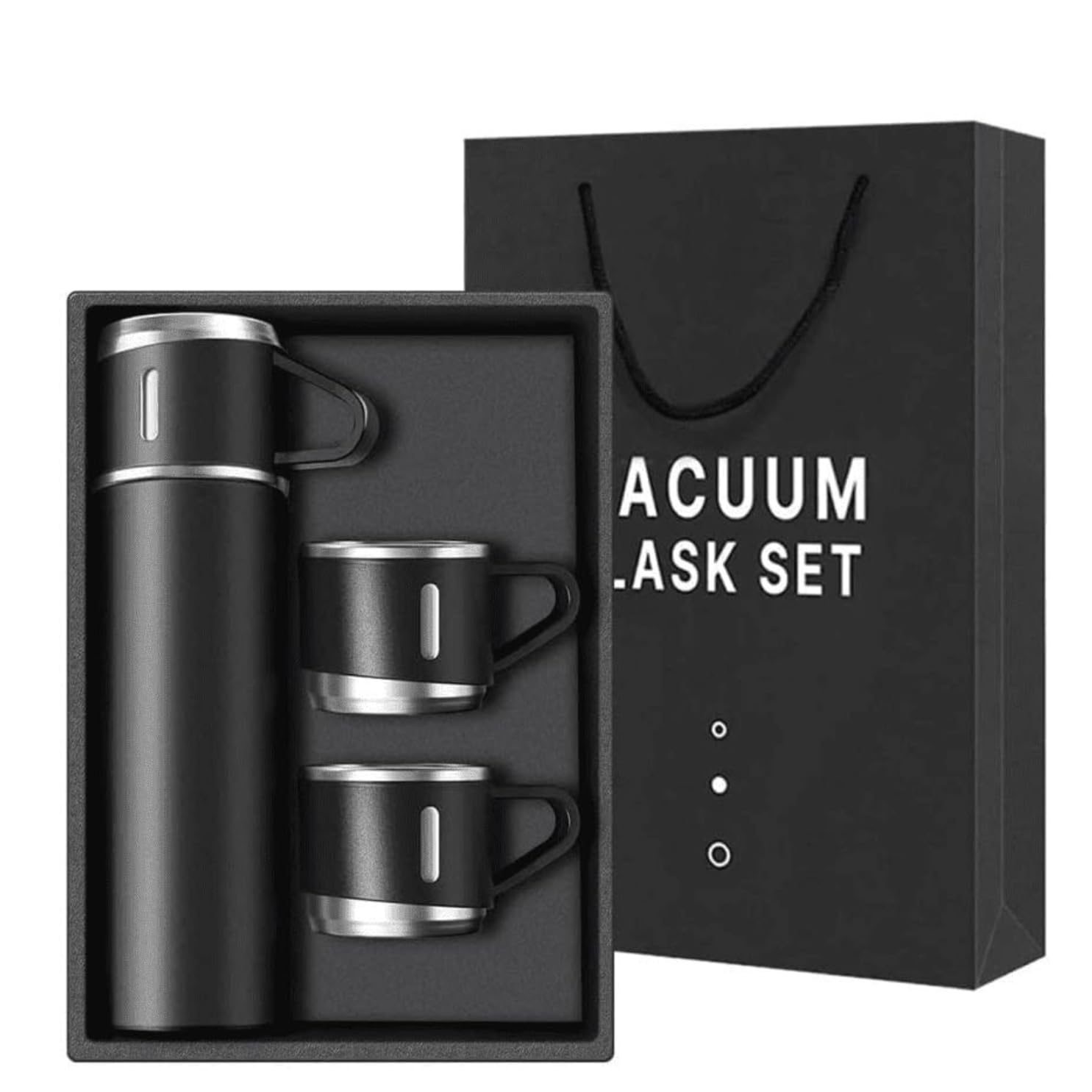 Stainless Steel Botttle Gift Set with 3 Coffee Cup ForWater 500 ml Flask (Pack of 1, Multicolor,Assorted Color) New Year Gift|Corporate Gift