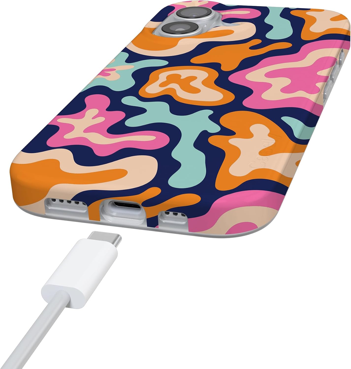 Casely iPhone 17 Case | Midnight Color Splash | Abstract Retro | Compatible with MagSafe | Classic Ultra Slim Design