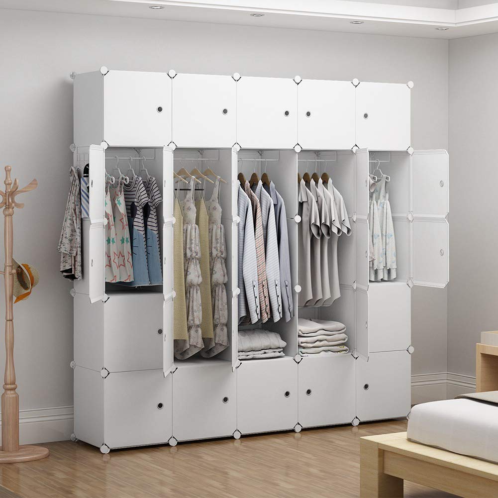YOZO Cube Storage Organzier Portable Wardrobe Closet Bedroom Dresser (71x18x71 inches) Portable Clos