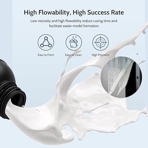 Miniatura 5 de Resina resistente, resina de fotopolímero de 365-405 nm con alta precisión y alta dureza, resina de impresora 3D de curado UV rápido para impresión