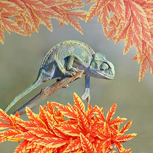 Reptile Leaves Artificial Flowers With Suction Cups, Reptiles Amphibian Habiet Realistic Leaves Decoration, Aquarium Décor Repta Vines for Fish & Aquatic Pets Vines For Climbing Thanks Giving day