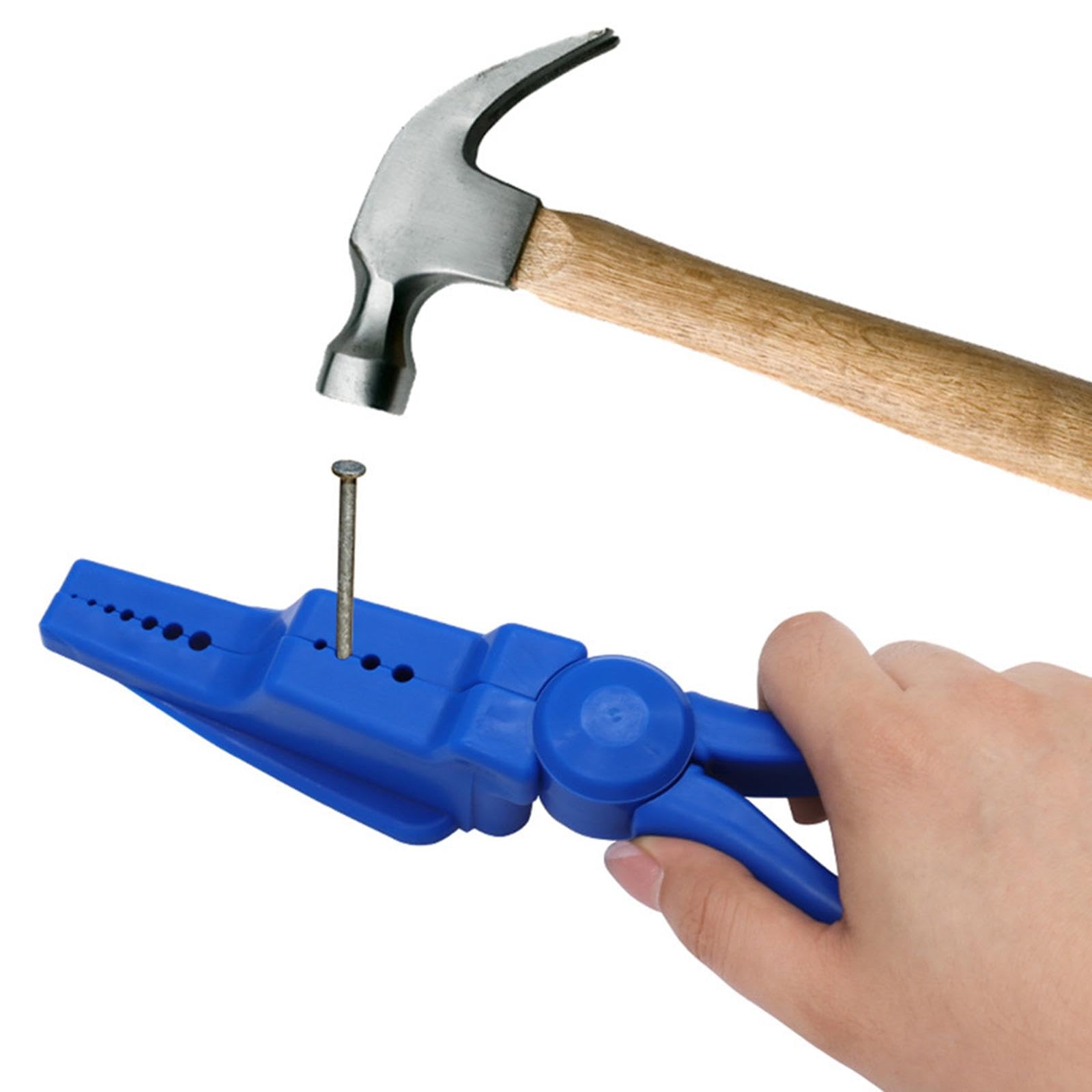 Nail Holder Pliers Screw Nails Fixer Tool Portable Nail Holder for Hammering Blue-image-42