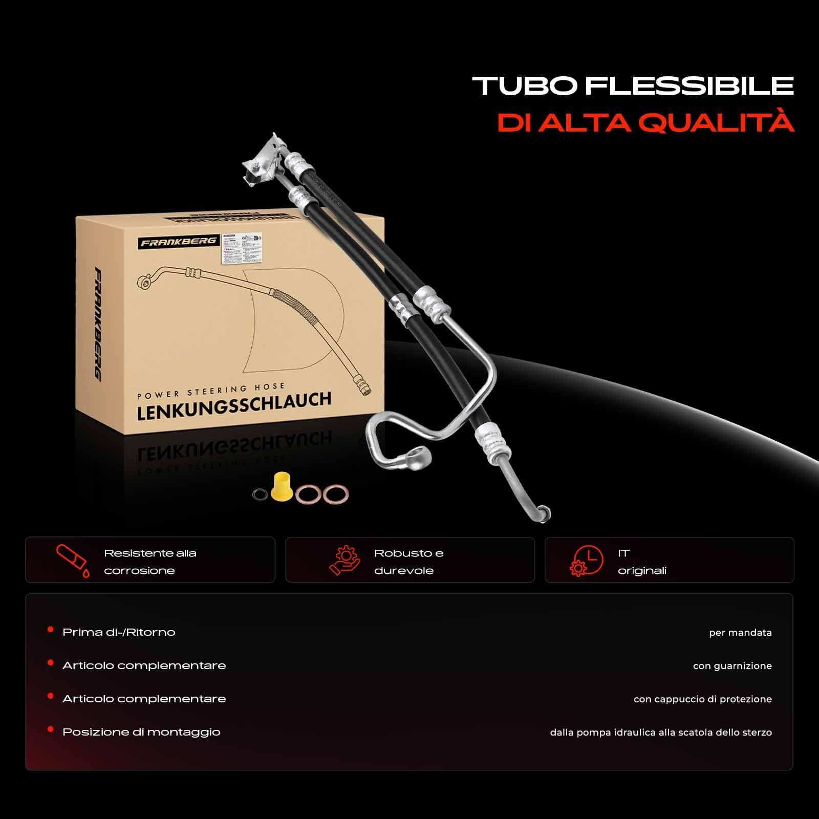 Frankberg Servosterzo Tubo flessibile Compatibile con Serie 3 Cabriolet E46 320 Ci 323 Ci 325 Ci 330 Ci Serie 3 E46 320i 325i 330i Serie 3 Touring E46 320i 325i 330i Serie 3 Coupé E46 32416764725