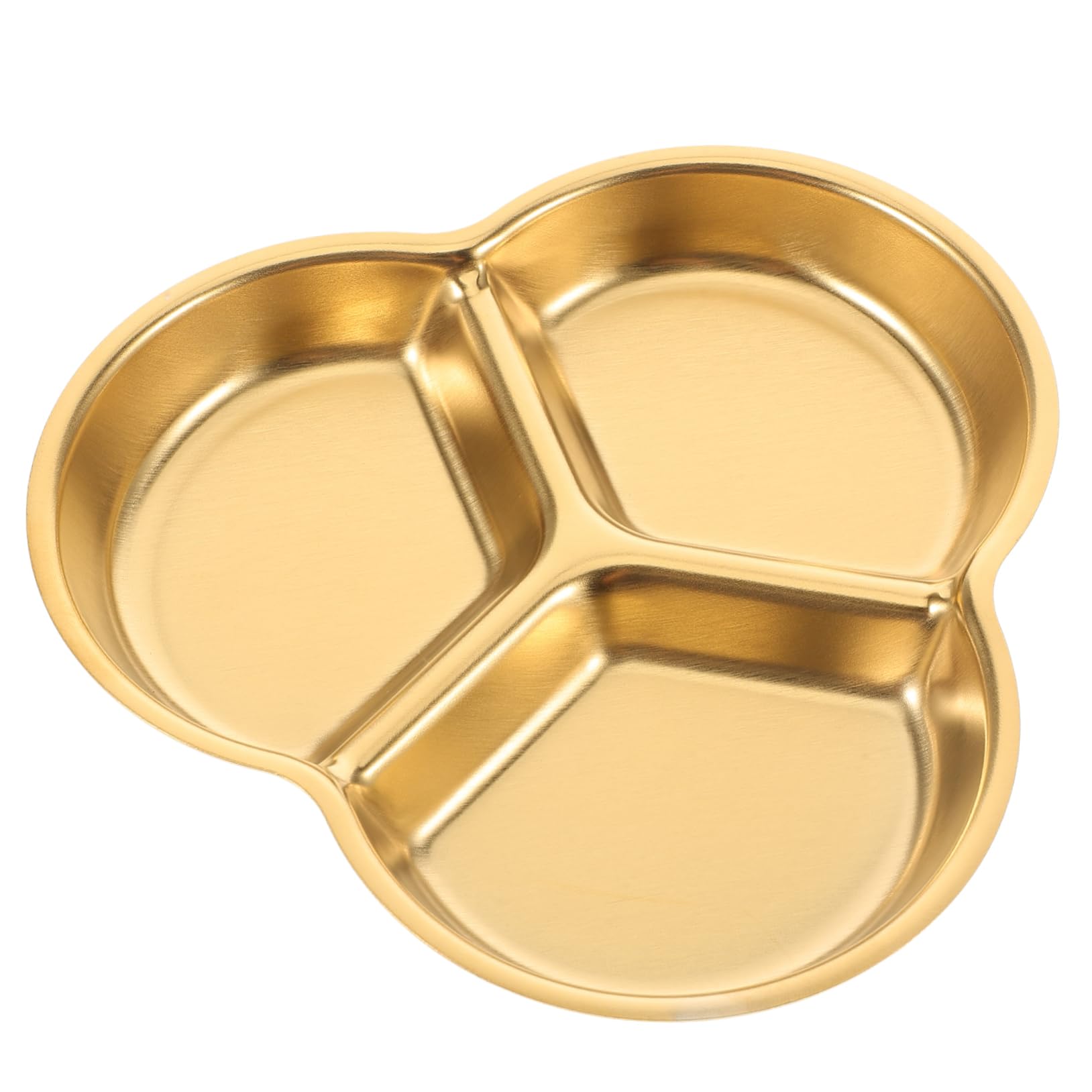 FUNOMOCYA Stainless Steel Soy Sauce Dish Korean Condiment Serving Tray Small Metal Plates Divided Seasoning Tray