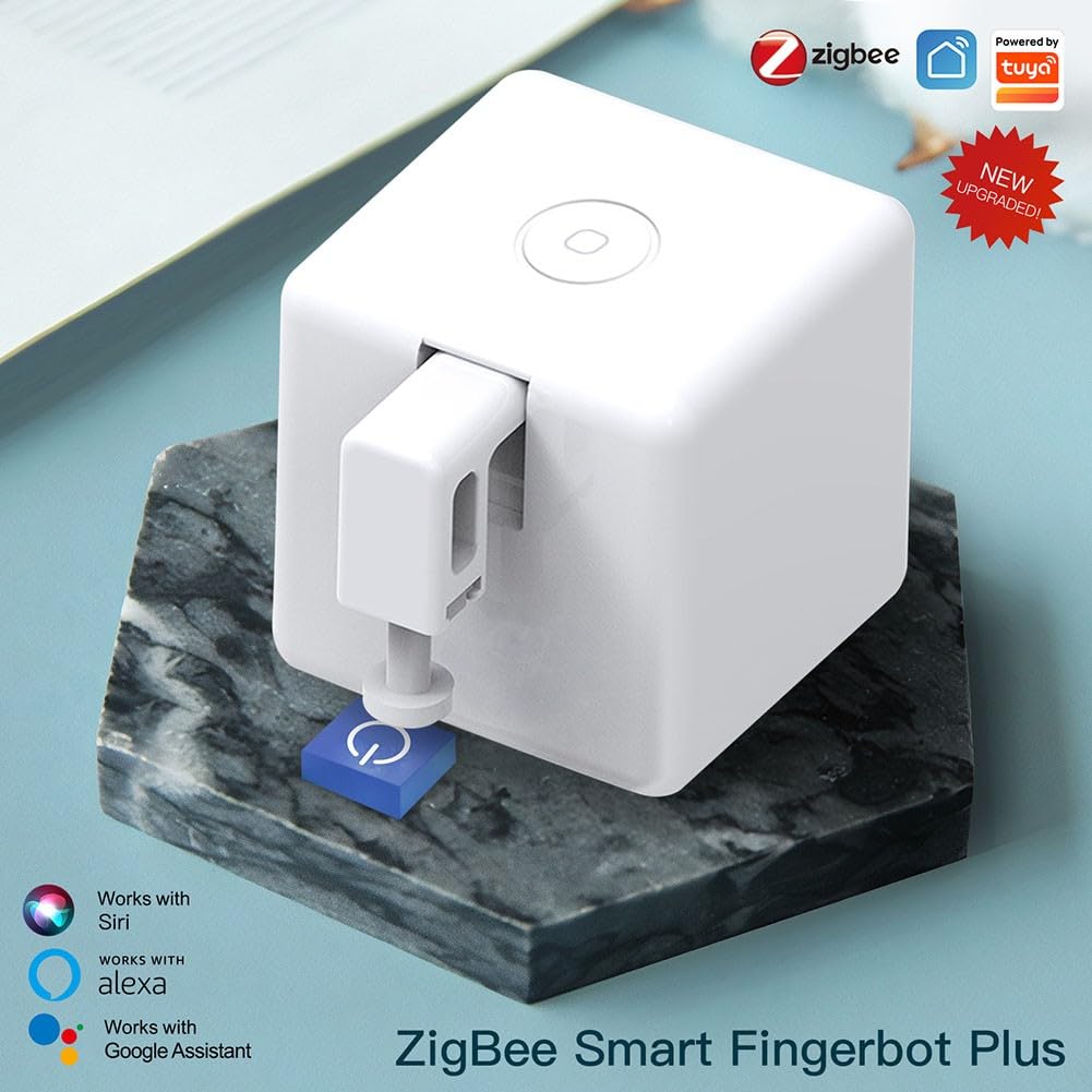 Zigbee-Fingerbot Plus für Smart-Button-Pusher, berührungslos, ohne Hub, einfache Montage, kompatibel mit Smart Life App, Weiß