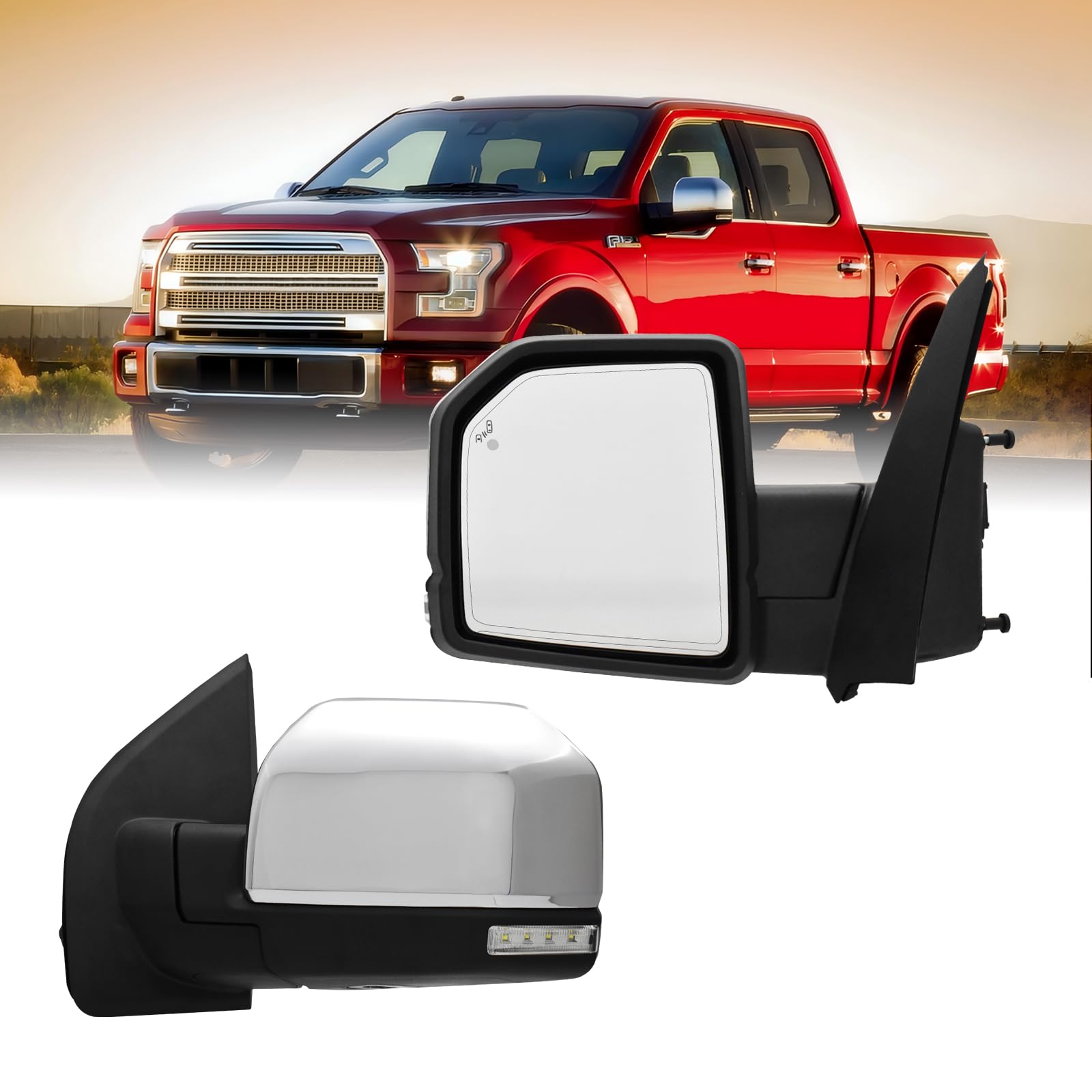 （18 Pins) Left Driver Side Mirror For 2015-2020 Ford F150