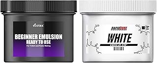 Ecotex® Beginner Screen Printing Bundle - Beginner Photo Emulsion (8 oz.) and Black Screen Printing Ink (8 oz.) - Pre-Sensitized Ready to Use Photo Emulsion for Silk - Low Temp. Curing Plastisol Ink