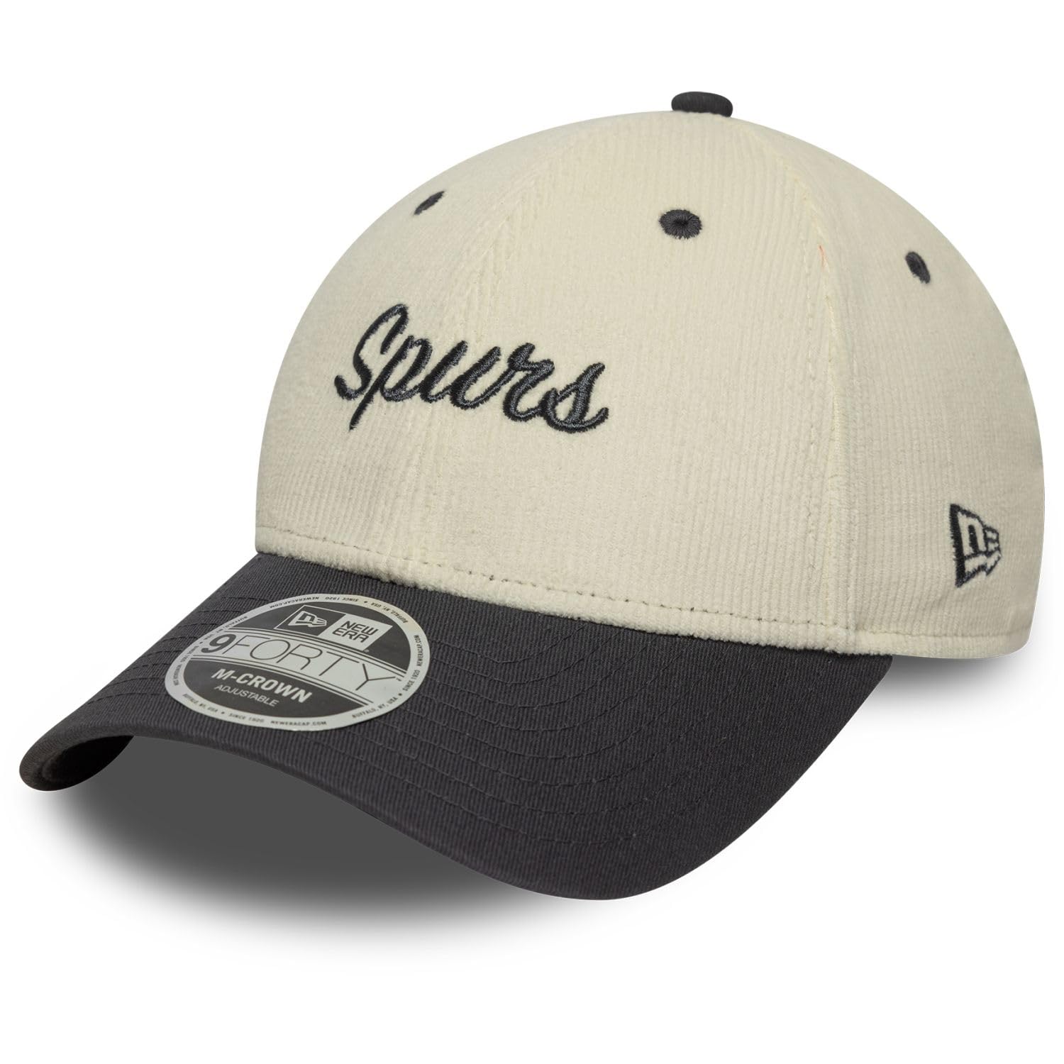 New Era Adult's Spurs 9Forty Cord Tottenham Hotspur Football Club M Crown Baseball Cap Hat Dark Grey