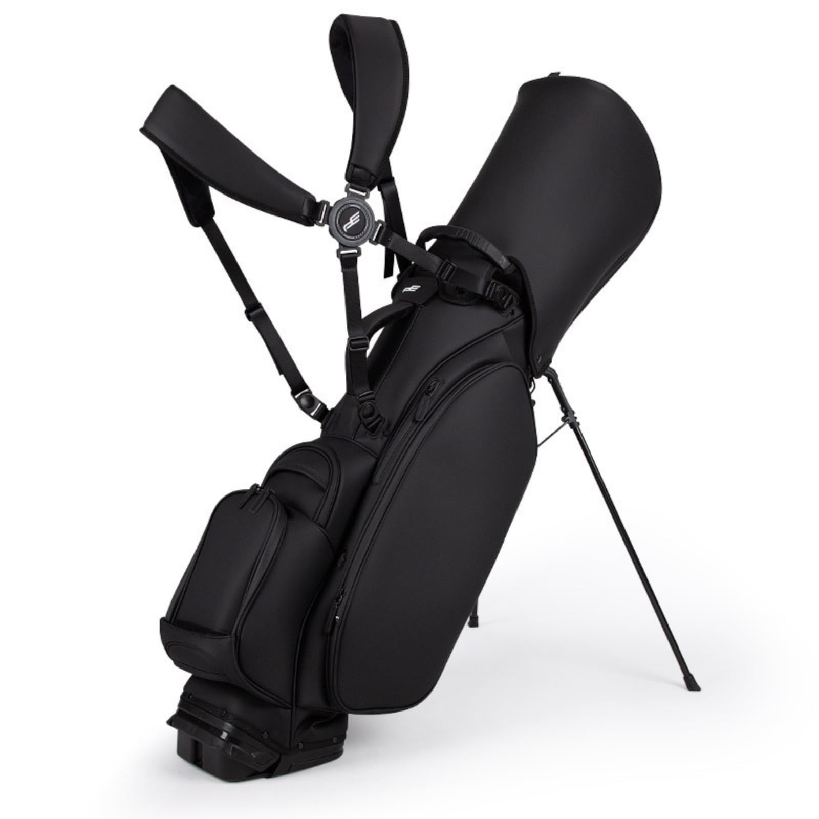 predolo Golf Standbag viel Stauraum Standbag strapazierfähig Tragetasche mit Standbeinen für Driving Range, Schwarz