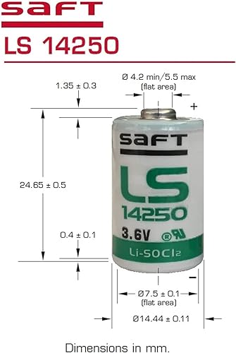 Miniatura 6 de 2 baterías de litio SAFT LS14250_3PIN 1/2AA 3.6V para monitoreo, seguimiento RFID, seguimiento de activos, prevención de robos, balizas