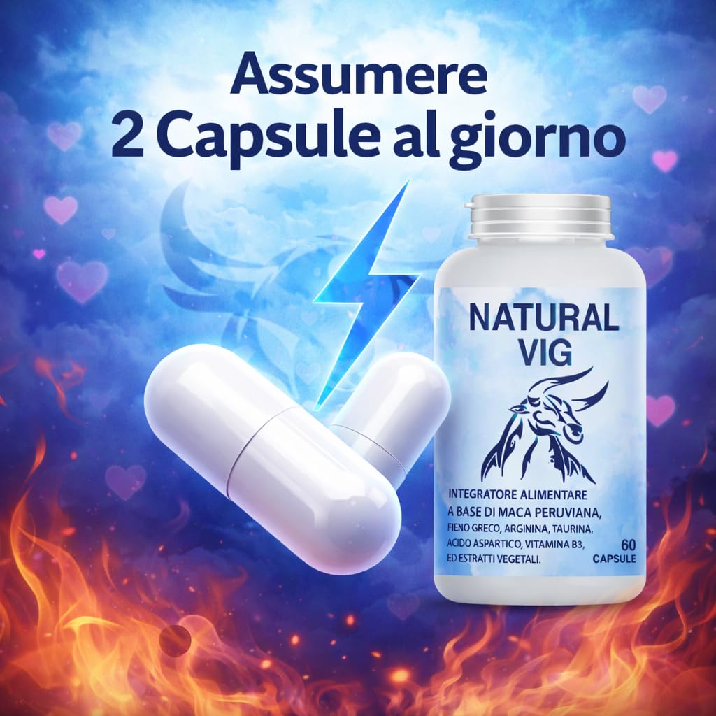 Integratore Vigore Maca Arginina, Uomo Integratore Fieno greco – Supporto a Energia, Vitalità e Tono Fisico Maschile, tono e Benessere – Formula Naturale