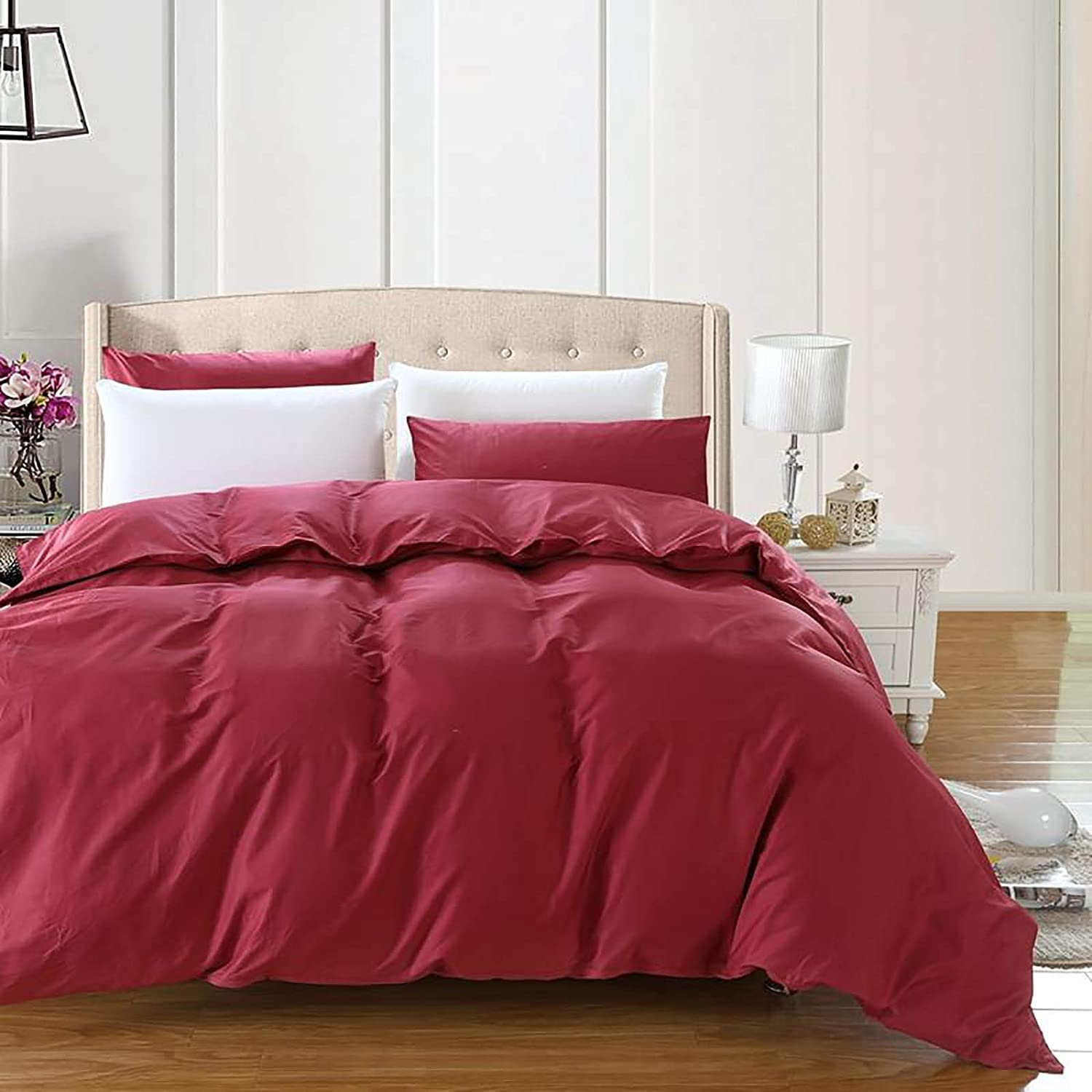 MGEMJMJ Egyptian Cotton Duvet Cover,Solid Color Luxury Skin-friendly Comforter Cover,Sateen Weave Silky Soft Breathable Quilt Cover(Size:220x240cm(87x94inch),Color:A)