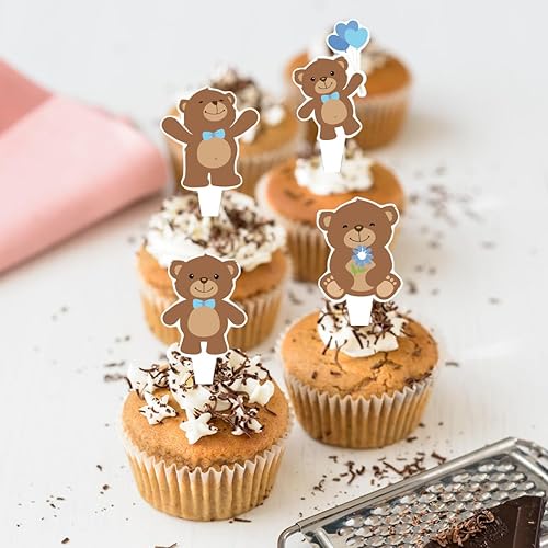 Miniatura 7 de 36 piezas de decoración de oso para cupcakes de oso para decoración de pasteles, oso bebé, cupcakes para baby shower, niños y niñas, fiesta de