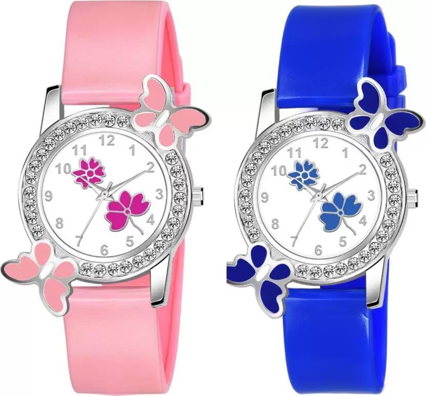 Analog Watch - for Girls Butterfly Stylish Designer Flower Dial PU Strap Analog Watch for Girl and Women |Trendy Analog Wrist Watches Combo | Under Flower (B0CBTSLR4R) Amazon Price History, Amazon Price Tracker