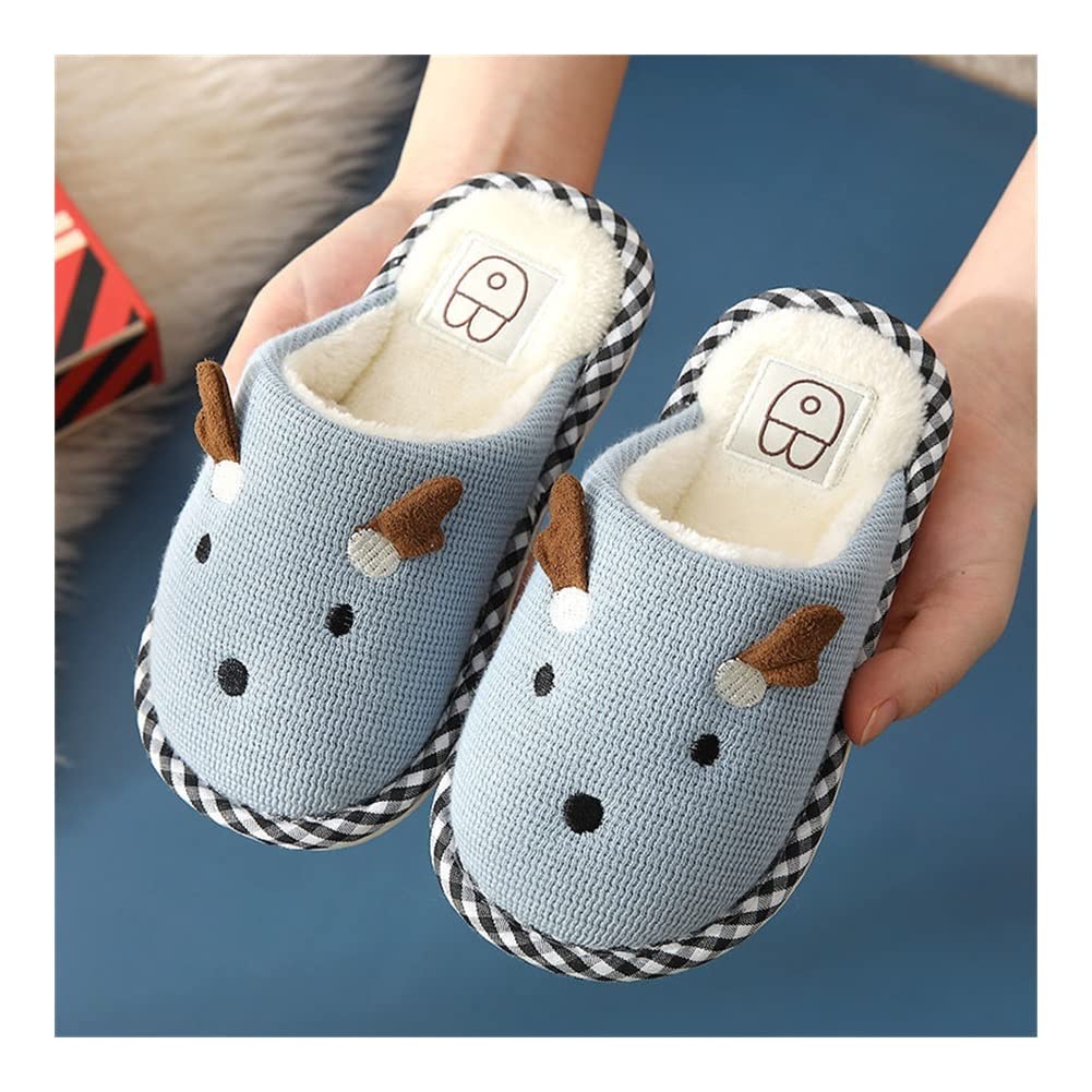 Pantuflas de algodon Lino de invierno zapatillas for bebés for niñas niños zapatillas de hogar princesa antideslizante slippery peep-toe niños zapatos for interiores zapatos cálidos niños zapatillas