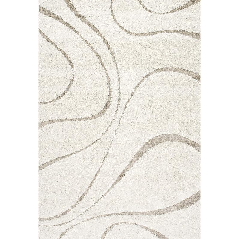 Image of TRANQUIL Polyester Fluffy Fur Rug Shaggy Modern Carpet for Living Room, Bedroom, Guest Room, Kids Room (3x5 Feet, Ivory & Beige)