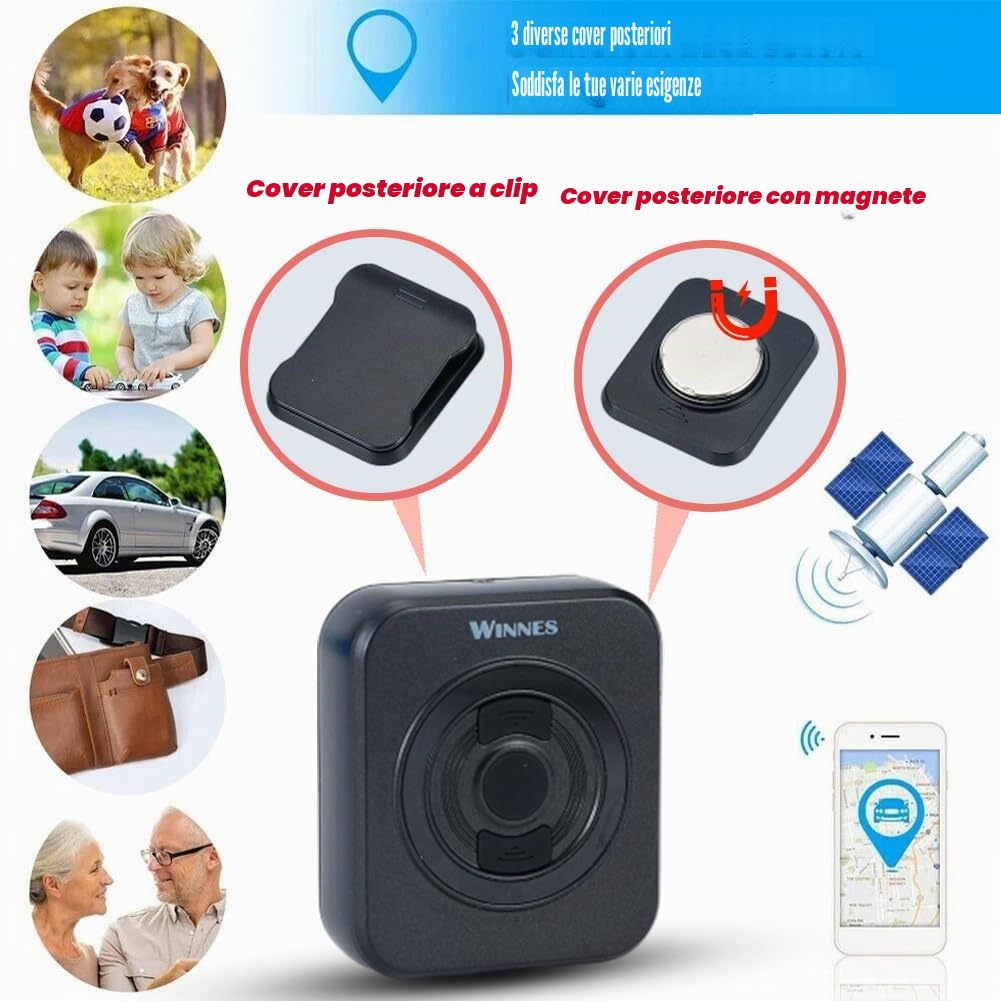 4G Micro Localizzatore GPS per bambini e anziani, 4G GPS Tracker con scheda SIM, Localizzatore GPS con SOS pulsanti, Localizzatore in tempo reale di piccole dimensioni, adatto per demenza Leggero