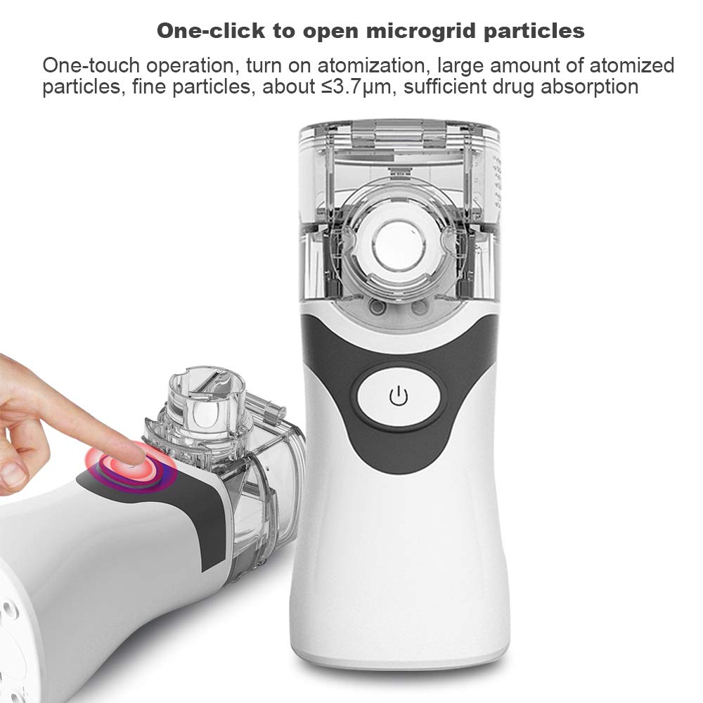 Nebulizzatore a microgrid ultrasuoni portatile Mini Topchance, atomizzatore per inalatore di vapore muto, evaporatore portatile per viaggi e famiglie (Grigio)
