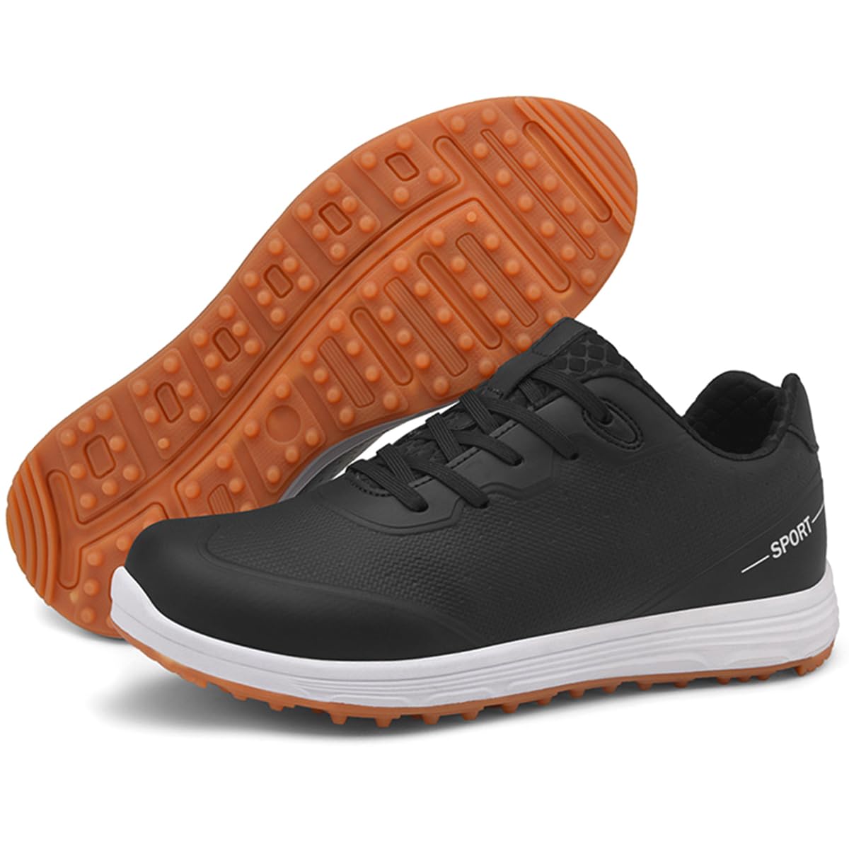 Zapatos de Golf Impermeables para Hombre Zapatillas de Golf con Cordones, Antideslizantes para Exteriores y Entrenamiento