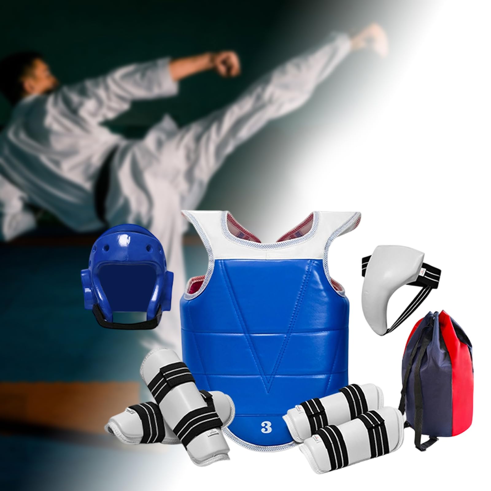 Harilla Taekwondo-Schutzausrüstung, Ganzkörperschutz, Tiefschutz, Box-Körperschutz-Set, Karate-Sparring-Ausrüstung für Kickboxen