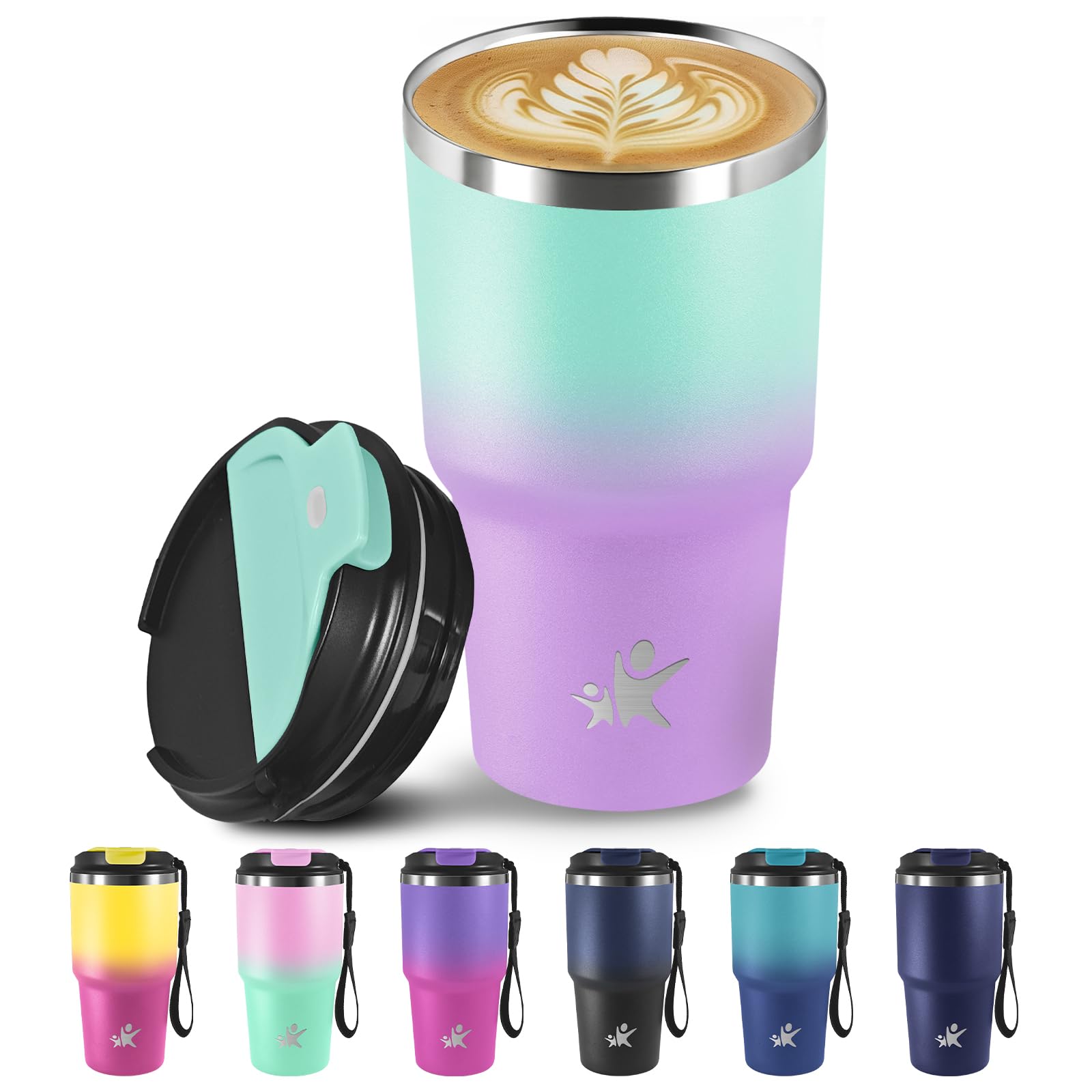 Grsta Travel Mug 20oz Thermal Tumbler with Leak Proof Lid Travel Mug Airtight Portable Hot Cold Coffee Water Tea Tumbler
