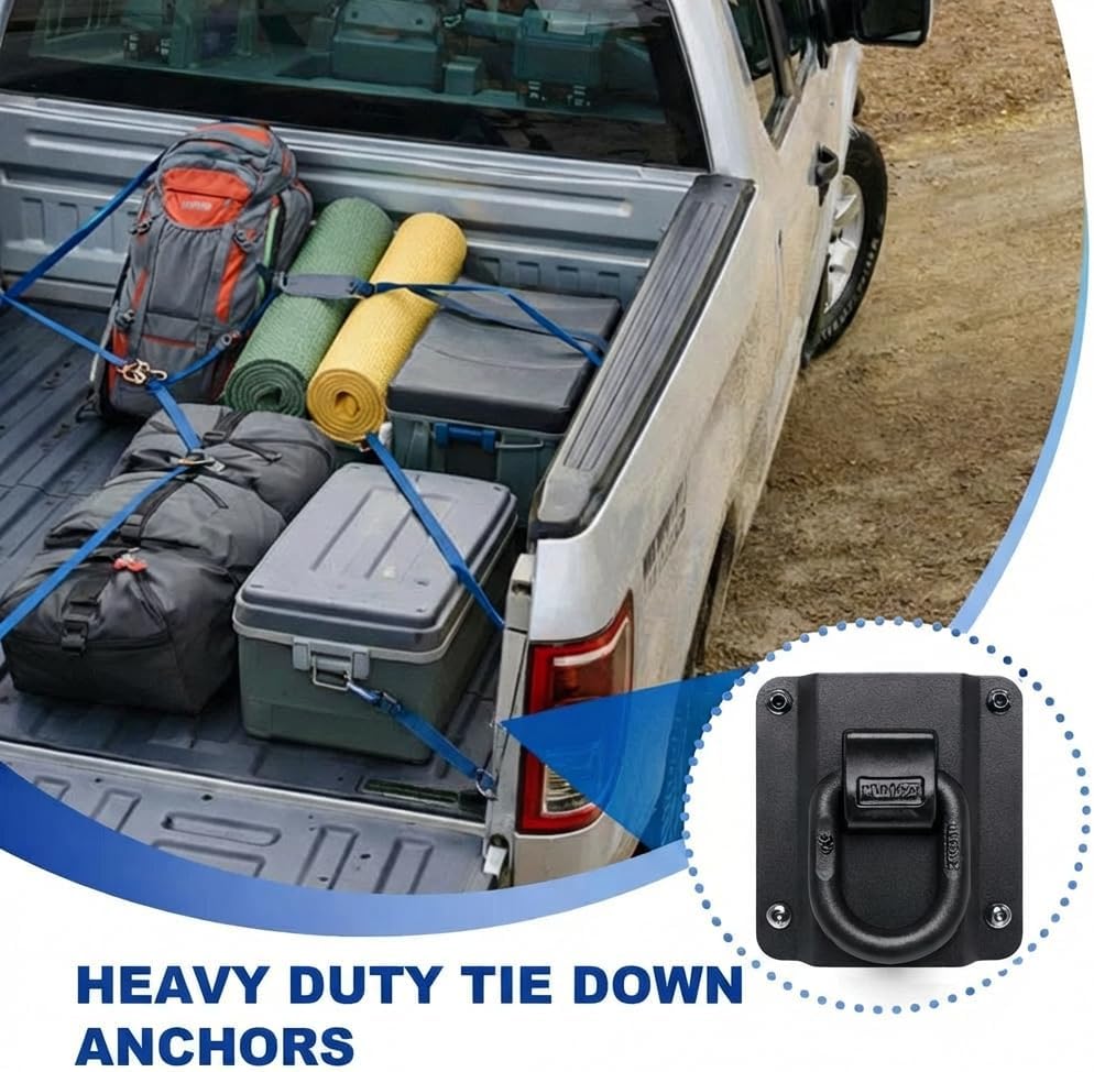 F150 Bed Tie Down Heavy Duty Truck Trailer Tie Down Anchors Accessories Compatible with Ford 2015-2025 F150 F250 F350 & Raptor 2026 Cargo Anchors Replace FL3Z-99000A64-B & FL3Z-9928408-AB