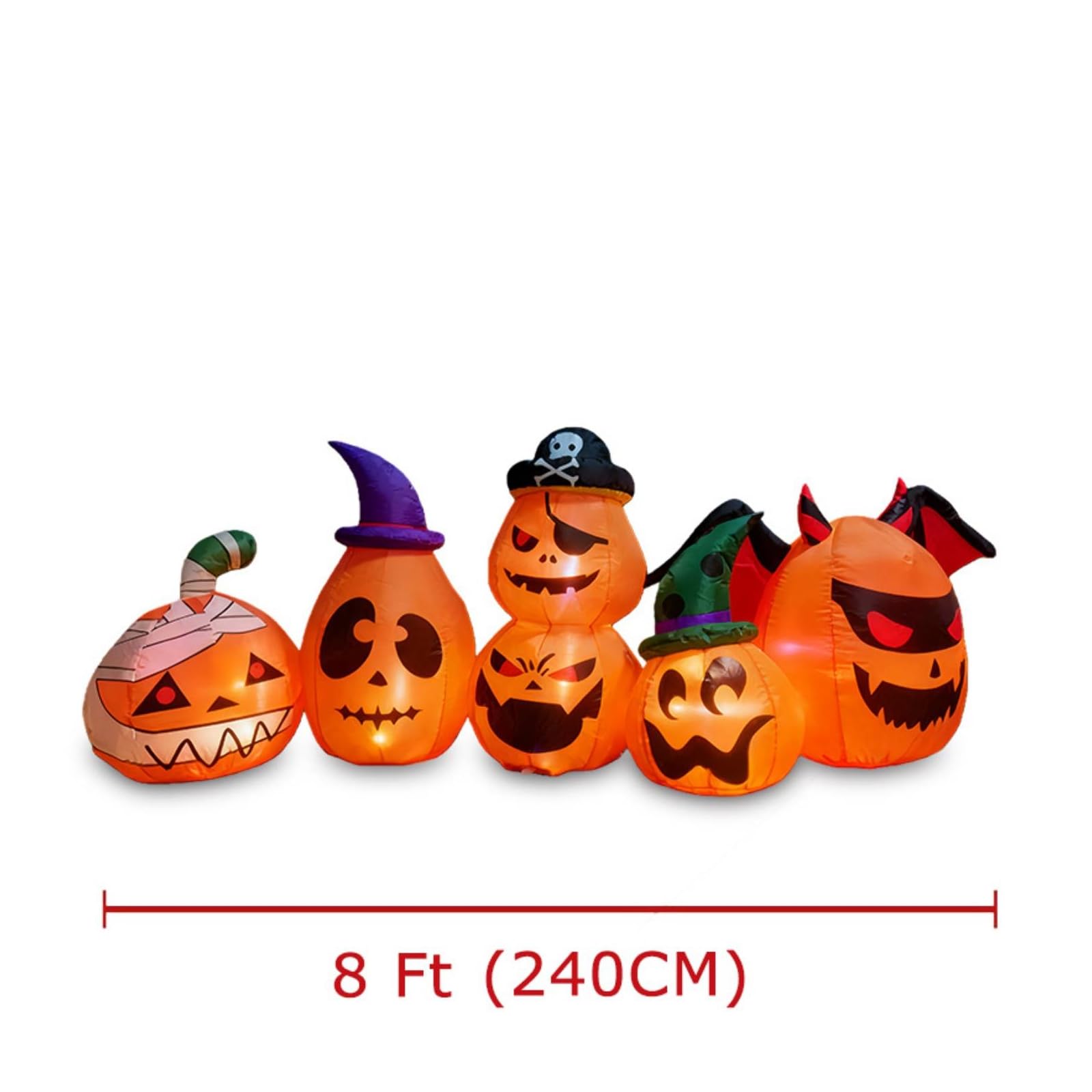 Gralara Decorazione di Halloween Luminoso Zucca Gonfiabile con Personaggi Decorazione da Esterno di Halloween per Giardino