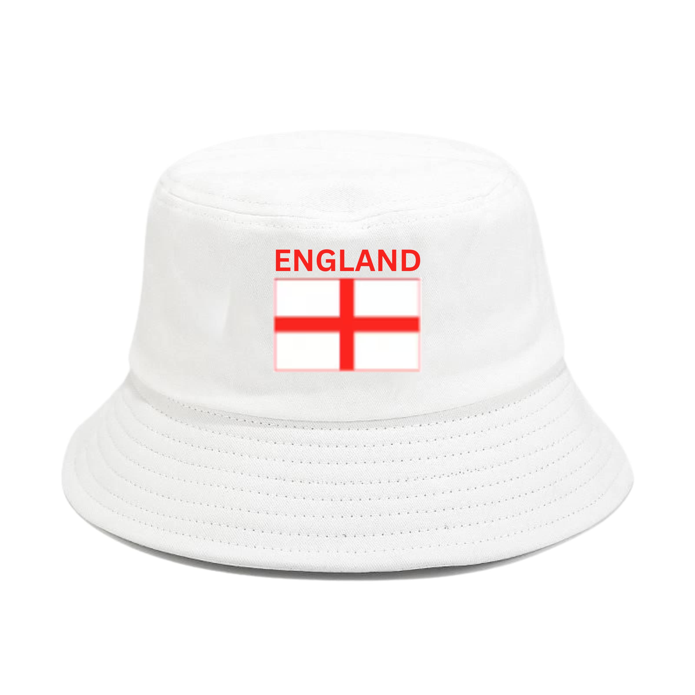 Fidra Fashion Accessories Kids Boys Girls - England White Bucket hat - One Size 54cm 4-12 Years - 48 Hour delivery