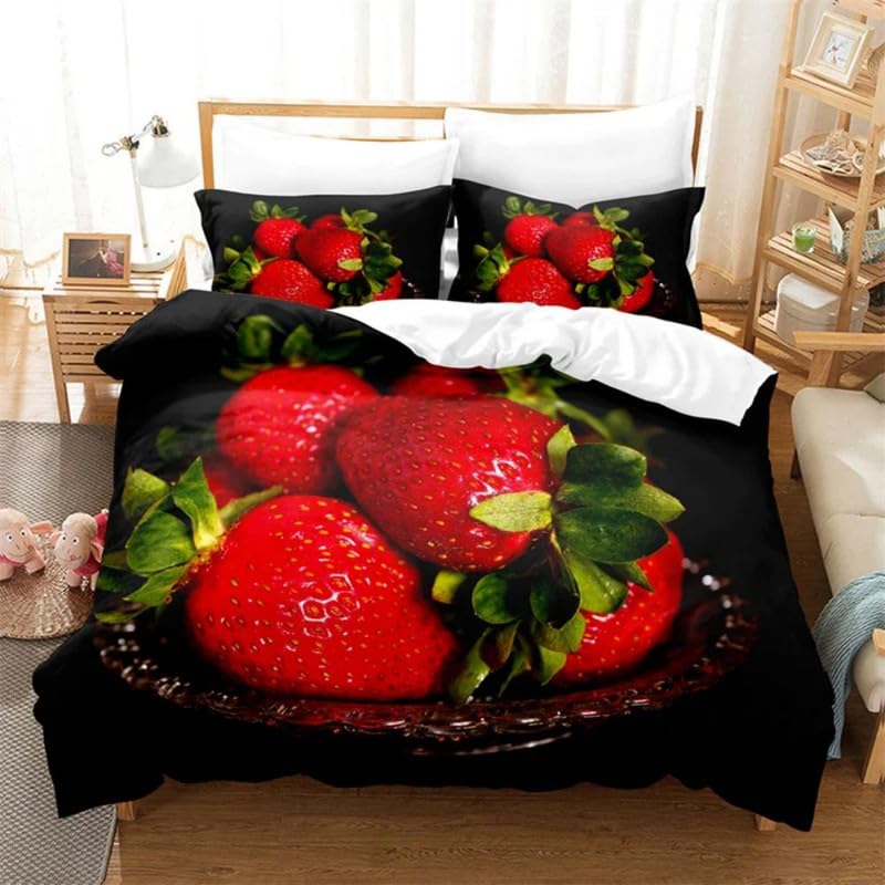 Parure de lit 240 x 260 cm fraise noire pour sublimer la décoration de votre chambre