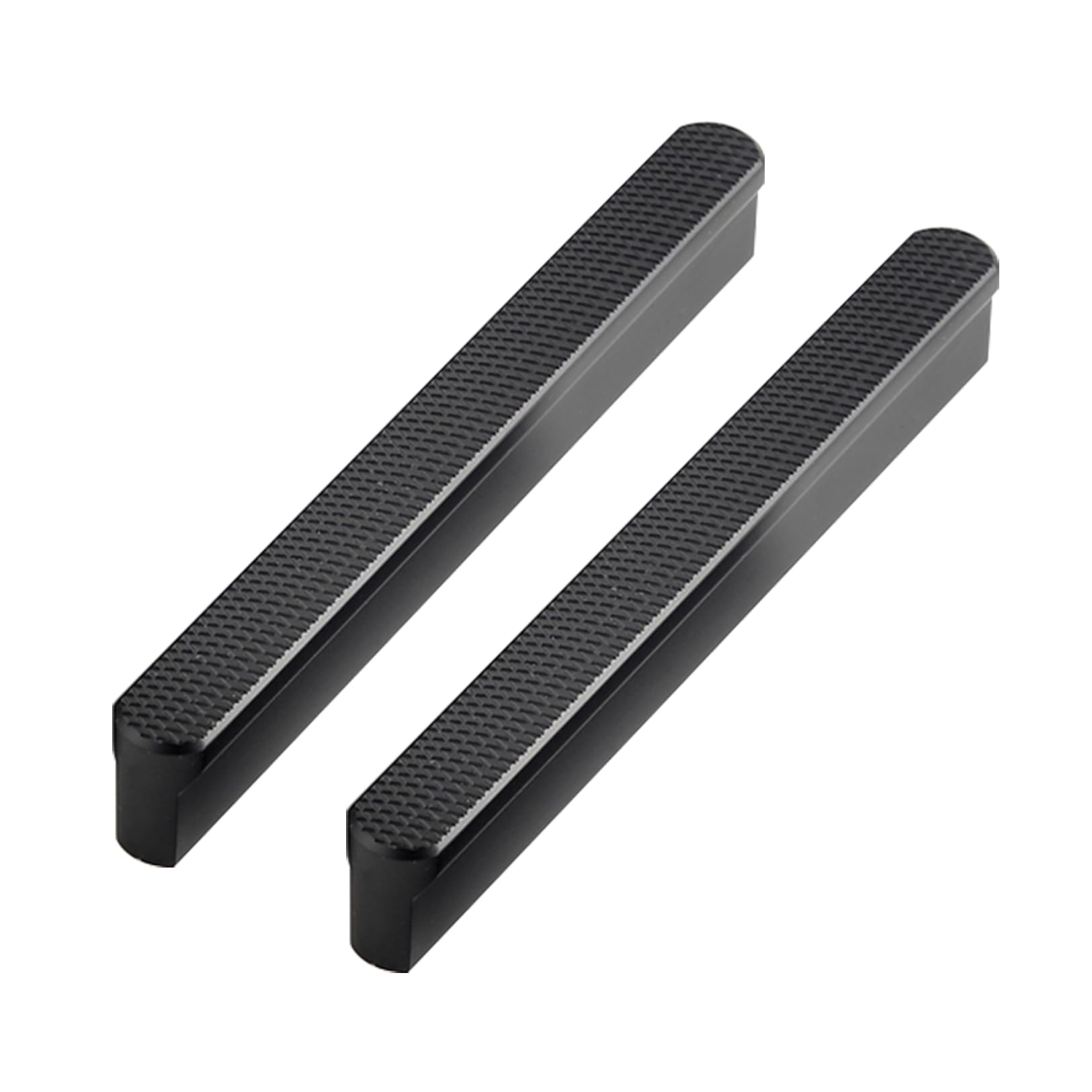 TYYCKJ Embossed Furniture Handles 2 Pack Black Cupboard Handles Solid Wardrobe Handles Aluminum Alloy Drawer Handles Black Kitchen Cabinets Pulls (Hole Distance 256mm)