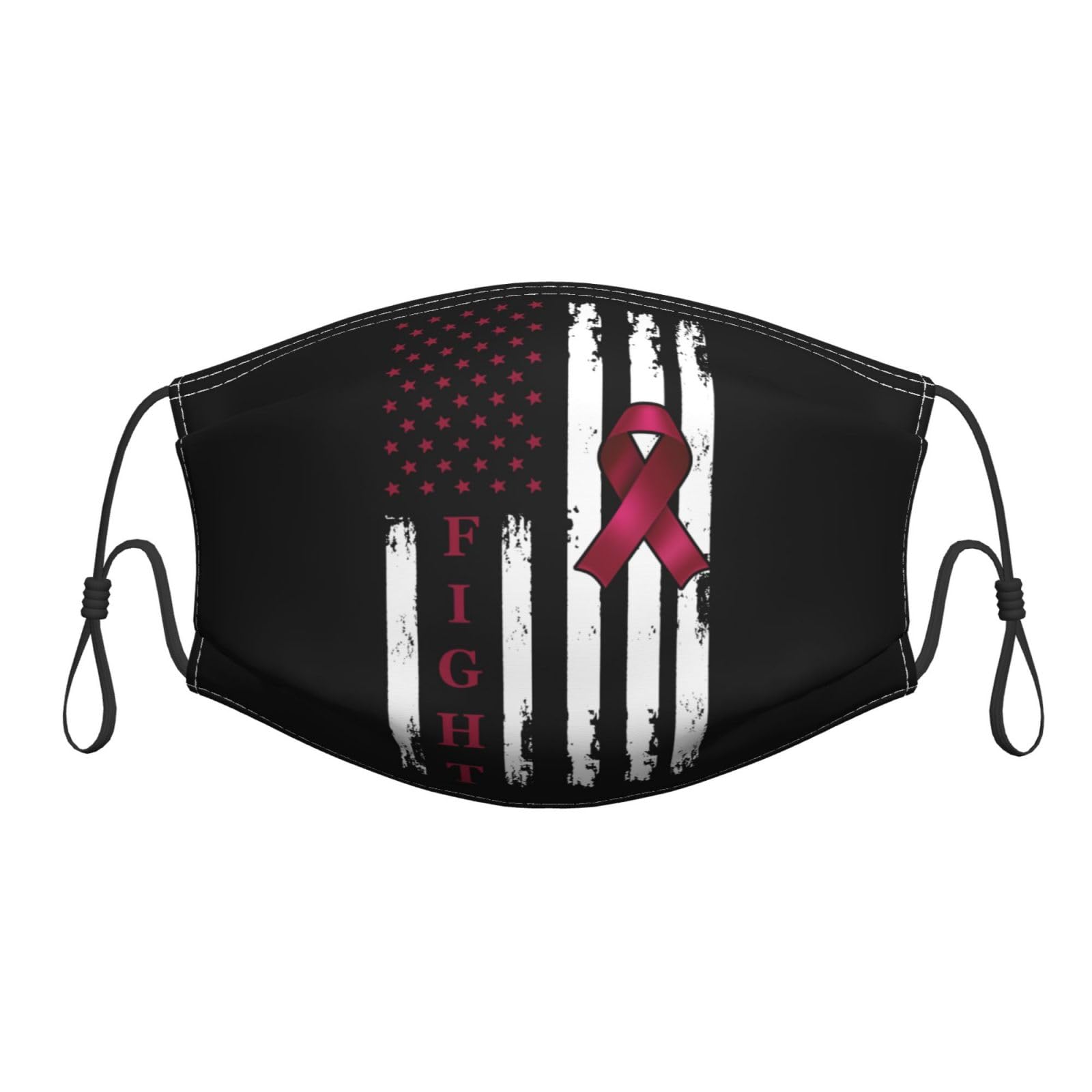 Piguncle Multiple Myeloma Awareness US Flag Premium Masks Breathe Easy Stay Black